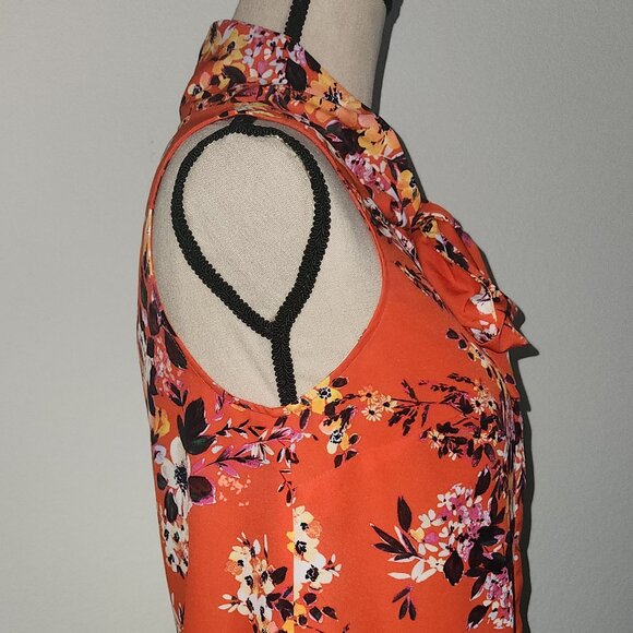 A New Day Sleeveless Floral Button-Up Keyhole Tie-Neck Blouse – Women’s Size XS - Picture 8 of 14